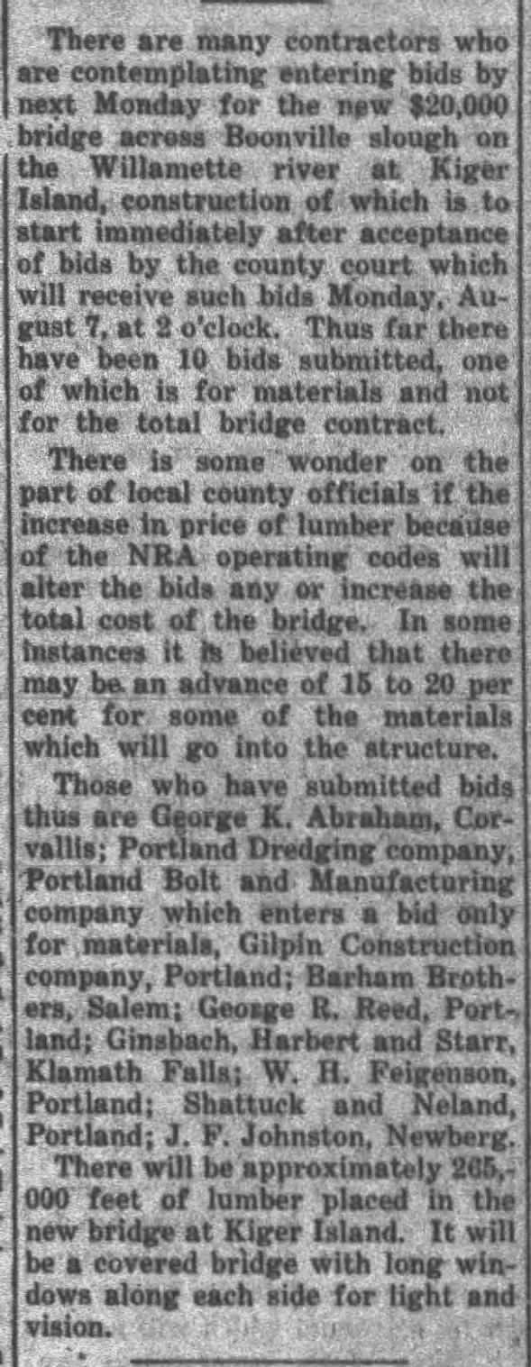Kiger Island, Willamette River 8/4/1933